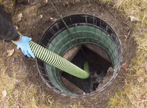 Pumping out a home septic tank